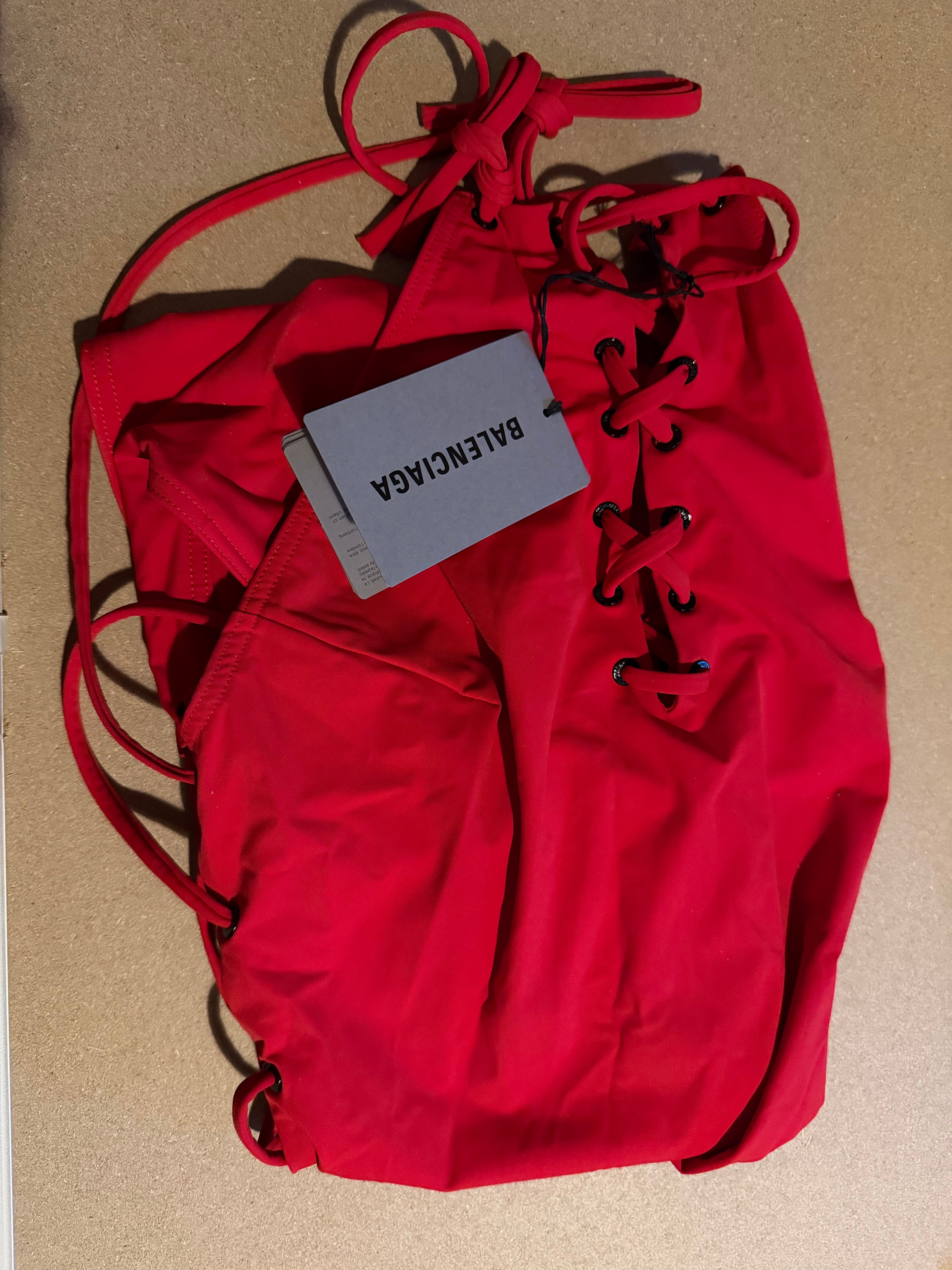 Balenciaga red swimsuit NWT